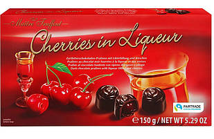 Шоколадні цукерки " Вишня в лікері Maitre Truffout 150 гр