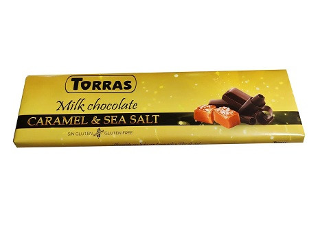 Шоколад молочний з карамеллю і морською сіллю Torras Caramel & Sea Salt 300 г Іспанія (опт 3 шт)