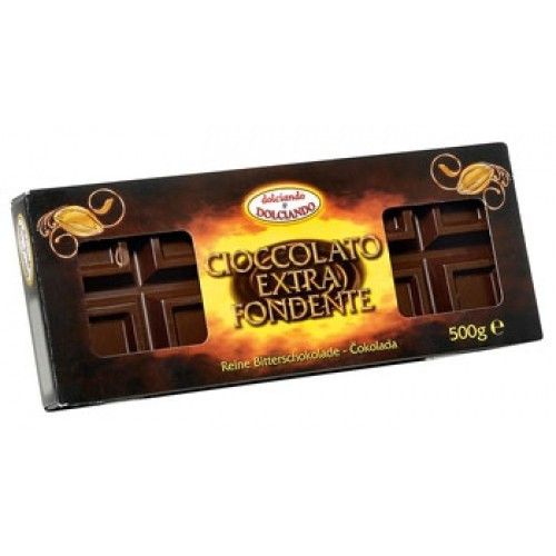 Чорний шоколад Dolciando Cioccolato Extra Fondente 500 г (опт 5 шт)