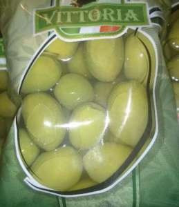 Оливки зелені з кісточкою Вітторія Vittoria Olive Verdi Dolci Giganti, 450 г, фото 1