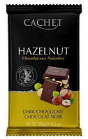 Шоколад черный Cachet (Кашет) 54% какао с фундуком (лесной орех) 300 г Бельгия (опт 3 шт)