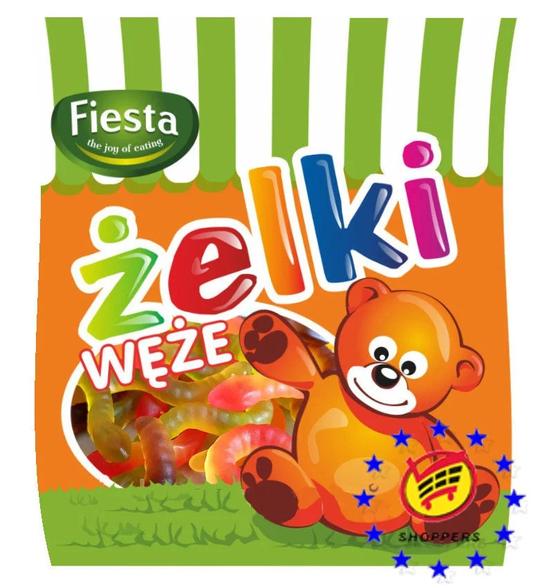 Желейні цукерки Zelki Weze Черв'ячки Fiesta 80 г Польща