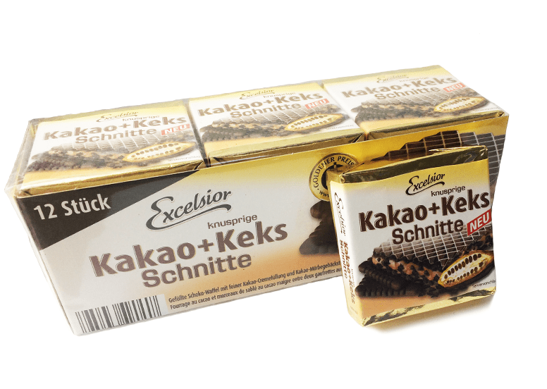 Вафлі Excelsior Kakao Keks Schnitte з какао 250 г / 12 шт Німеччина