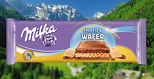 Шоколад Milka mmMAX Choco Wafer Молочний Шоколад Вафлі. Швейцарія 300г