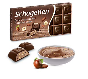 Schogetten Dark Chocolate with Cocoa & Hazelnuts чорний шоколад з какао і лісових горіхів 100 гр