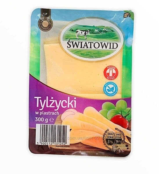 Сыр нарезка Swiatowid Tylzycki w plastrach 300 г Польша - фото 1 - id-p1389287936