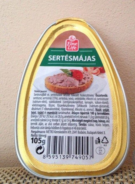 Fine Life sertesmájas - Паштет з свинячий печінкою 105 р. Чехія