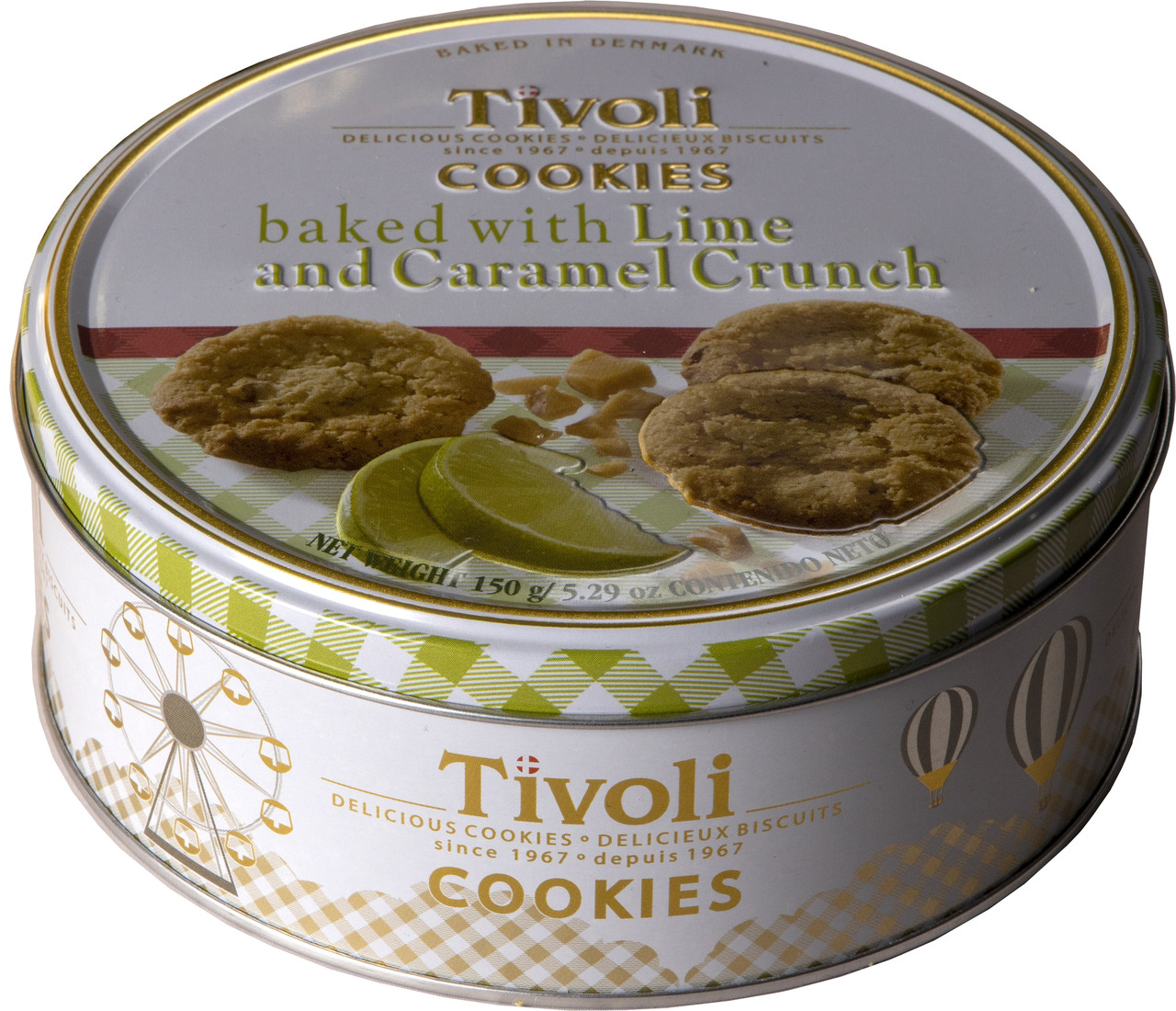 Печенье с Лаймом и Карамельными Кранчами Tivoli Lime & Caramel в ж/б 150 г Дания - фото 1 - id-p1389288003