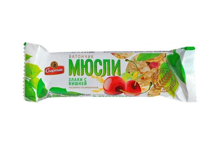 Батончик Спартак Мюслі злаки з вишнею 35 г