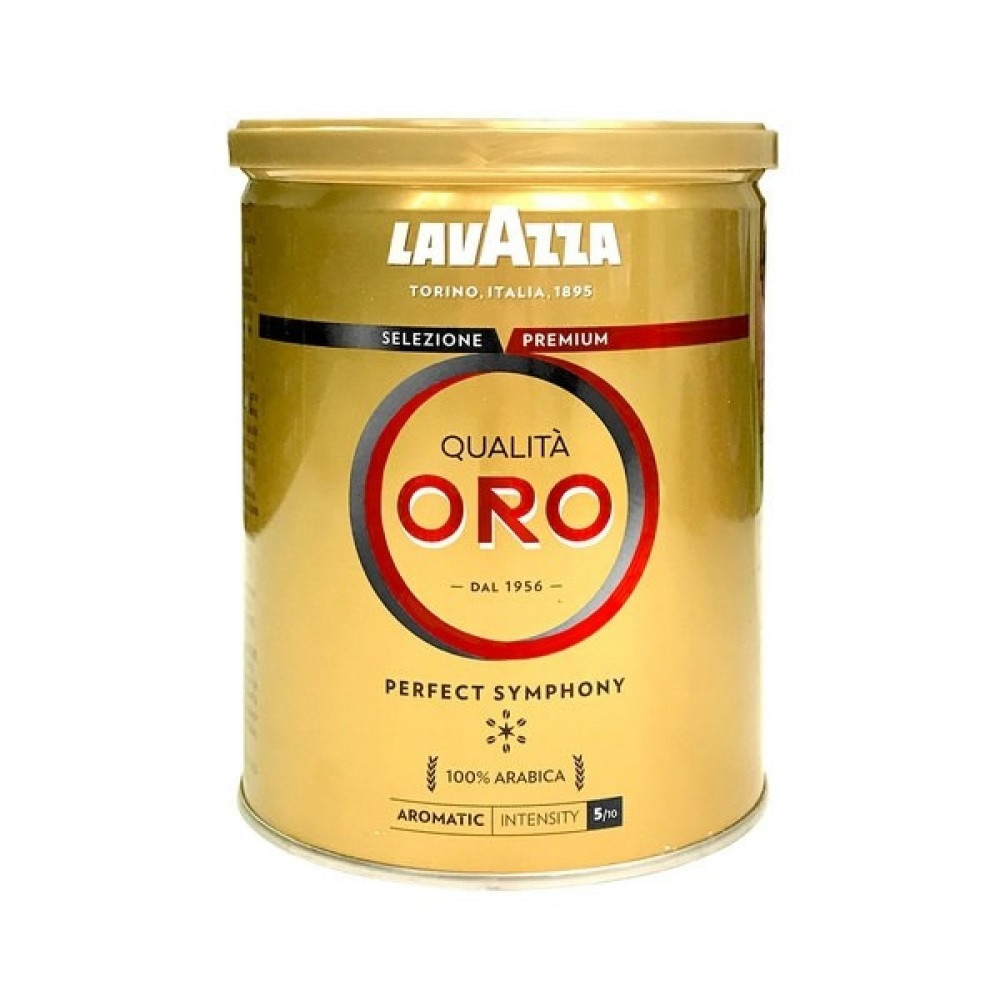 Кава мелена Lavazza Qualita Oro 100% Арабіка в банку 250 г Італія, фото 1