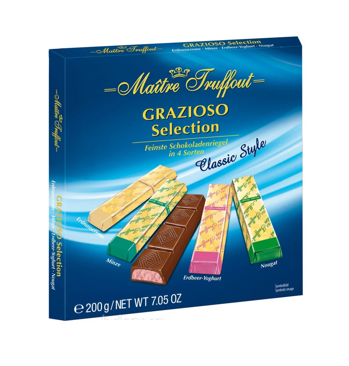 Шоколад чорний і молочний Grazioso Selection Classic style Maitre Truffout 200 г Австрія ( від 10шт)