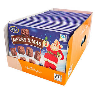 Новорічні шоколадні фігурки Only Merry X-Mas 22*100 г Австрія(22 шт/1 ящ)