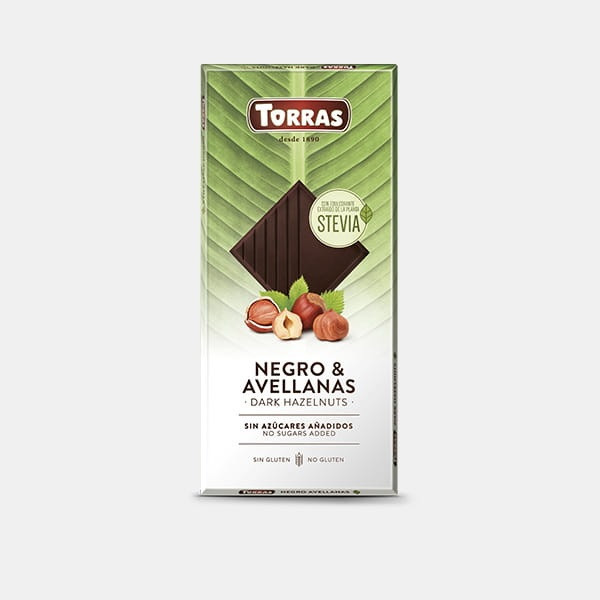Шоколад чорний без цукру без глютену Torras з фундуком Negro & Avellanas 125 г Іспанія
