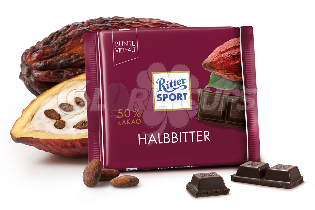 Шоколад Ritter Sport Halbbitter 100 гр. Німеччина