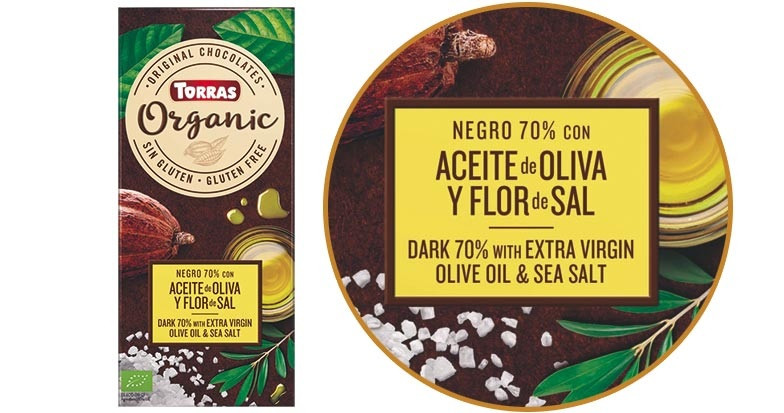Шоколад чорний без цукру Torras з оливковою олією і сіллю Organic Bio 70 % cacao negro dark 100 г Іспанія