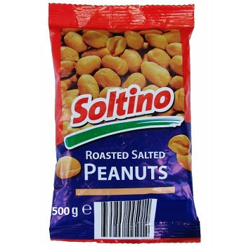 Арахіс Смажений Солоний Soltino Peanuts Roasted Salted 500 г Чехія (опт 5 шт)