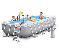 Каркасный бассейн Intex 26790, 400х200х122 см (картриджный фильтр-насос 2 006 л/ч, лестница)