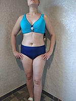 Модельный купальник для женщин, сине-голубого цвета на большую грудь( D,E), размер 54,56( 3XL,4XL).