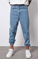 Мужские штаны джоггеры на резинке, джинсы мужские синие с манжетами 100% хлопок Турция