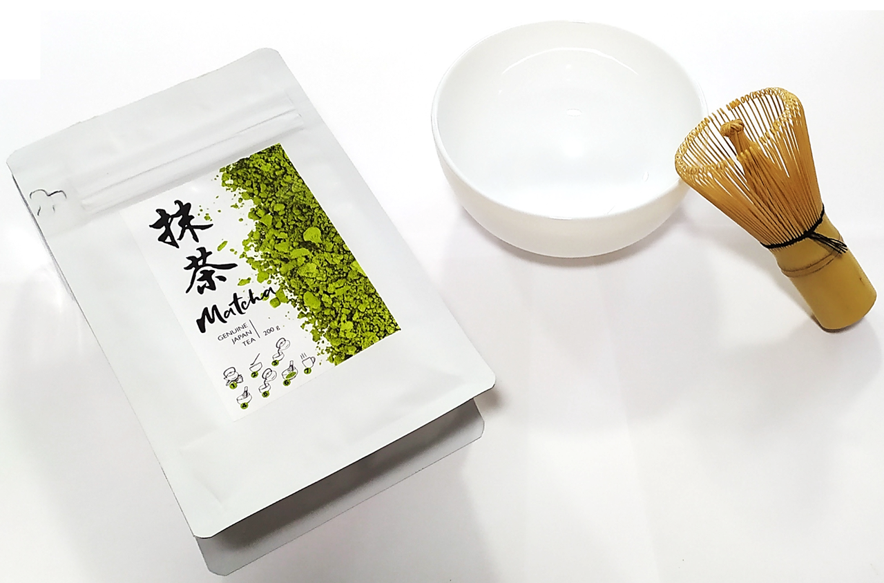 Чай Матча + вінчик, чаша. Комплект для приготування японського чаю Маття