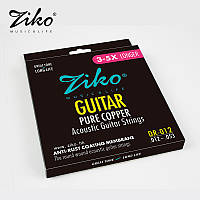 Струны для акустической гитары "ZIKO" Pure Copper Anti Rust DR-012(12-53)