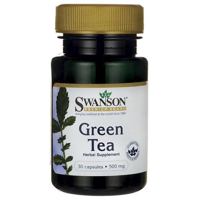 Рослинний екстракт Свансон США Зелений чай Green Tea Swanson USA 500 мг 30 капсул