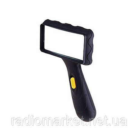 Лупа ручна з LED-підсвіткою, 2X збільшення, лінза-100х50 мм, MG84026А