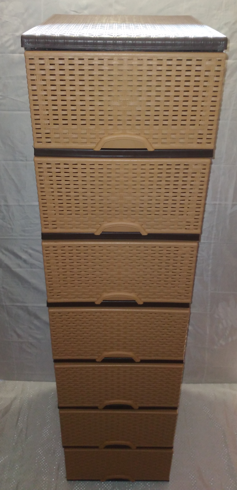 Пластиковий комод elif плетінка бежево-коричневий,купити комод, ящик для речей і іграшок (еліф)