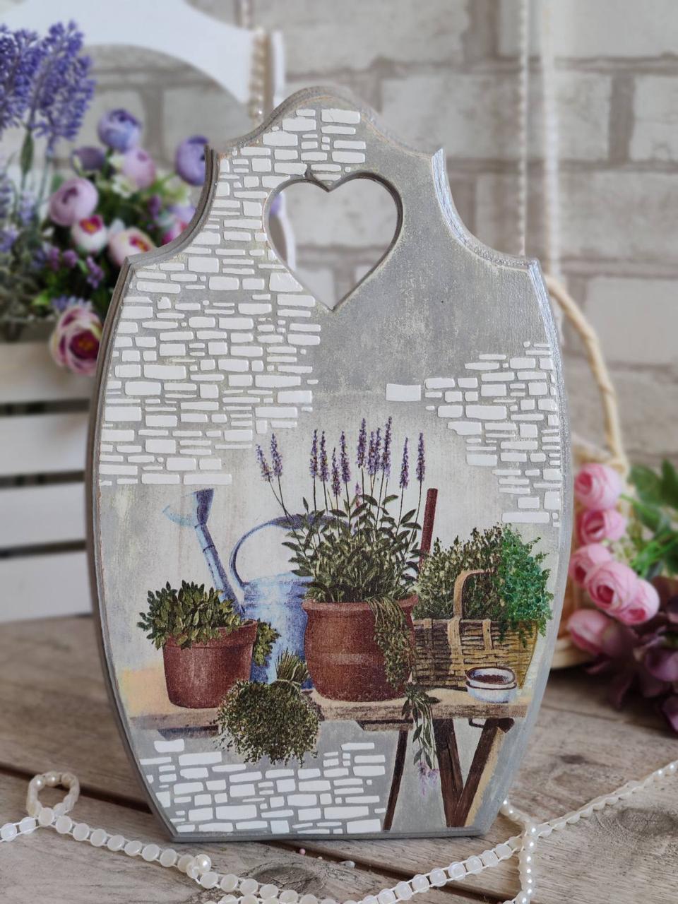 Дошка кухонна із дерева, h-33 см, великодній декор, фото 1