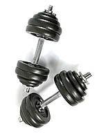 Гантелі металеві NEOS 2 х 15 кг розбірні для домашнього фітнесу загальною вагою 30 кг