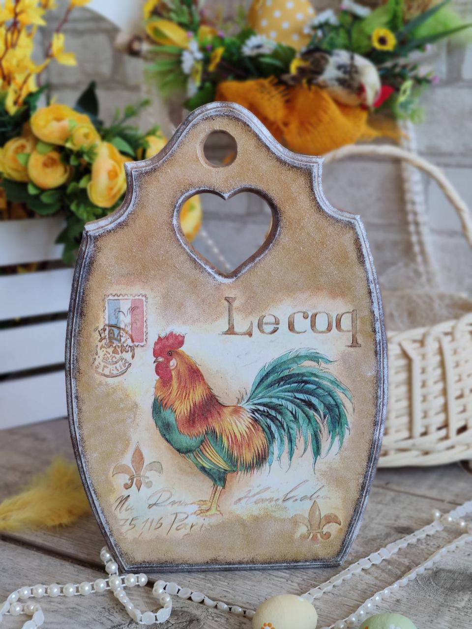 Дошка кухонна із дерева,  для декору, Н - 33 см, великодній декор, фото 1