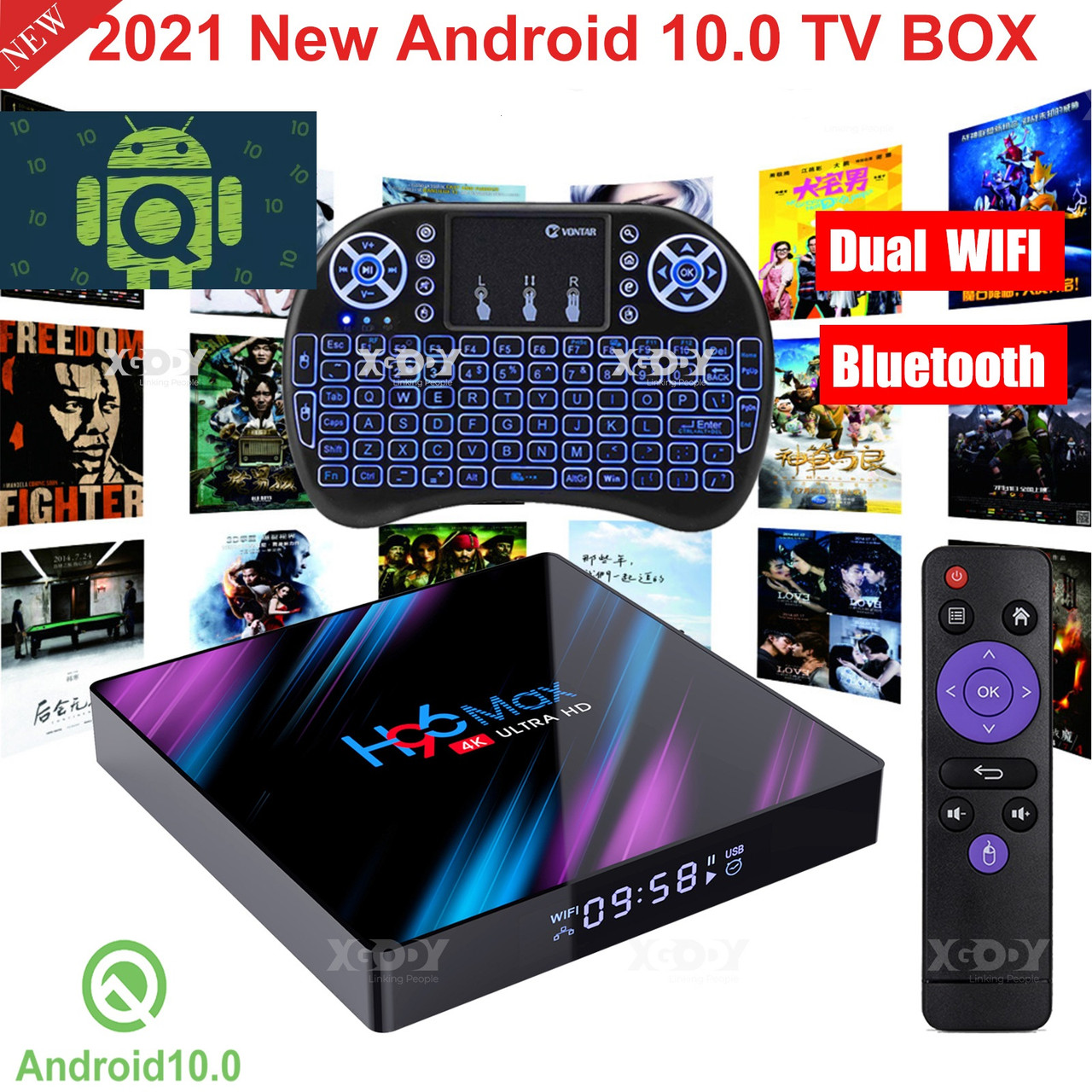 Смарт-ТВ-приставка SmartTV H96 Max 2gb/16gb Android TV box + клавіатура, фото 1