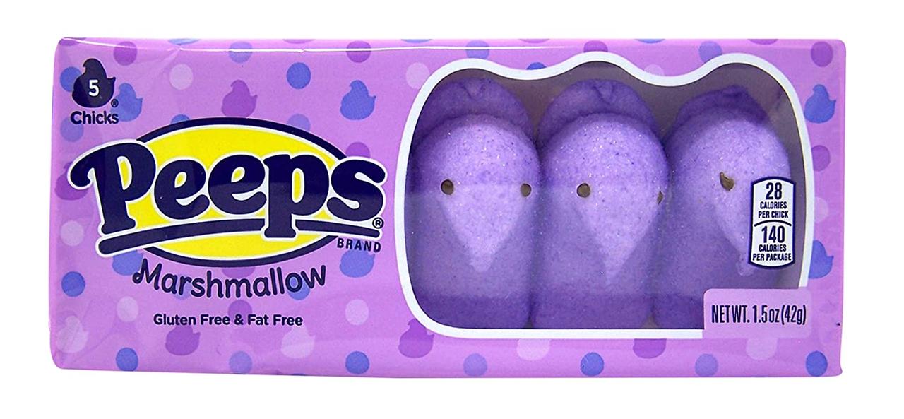 Фіолетові пташки з маршмеллоу Peeps Marshmallow 5 chicks 42g