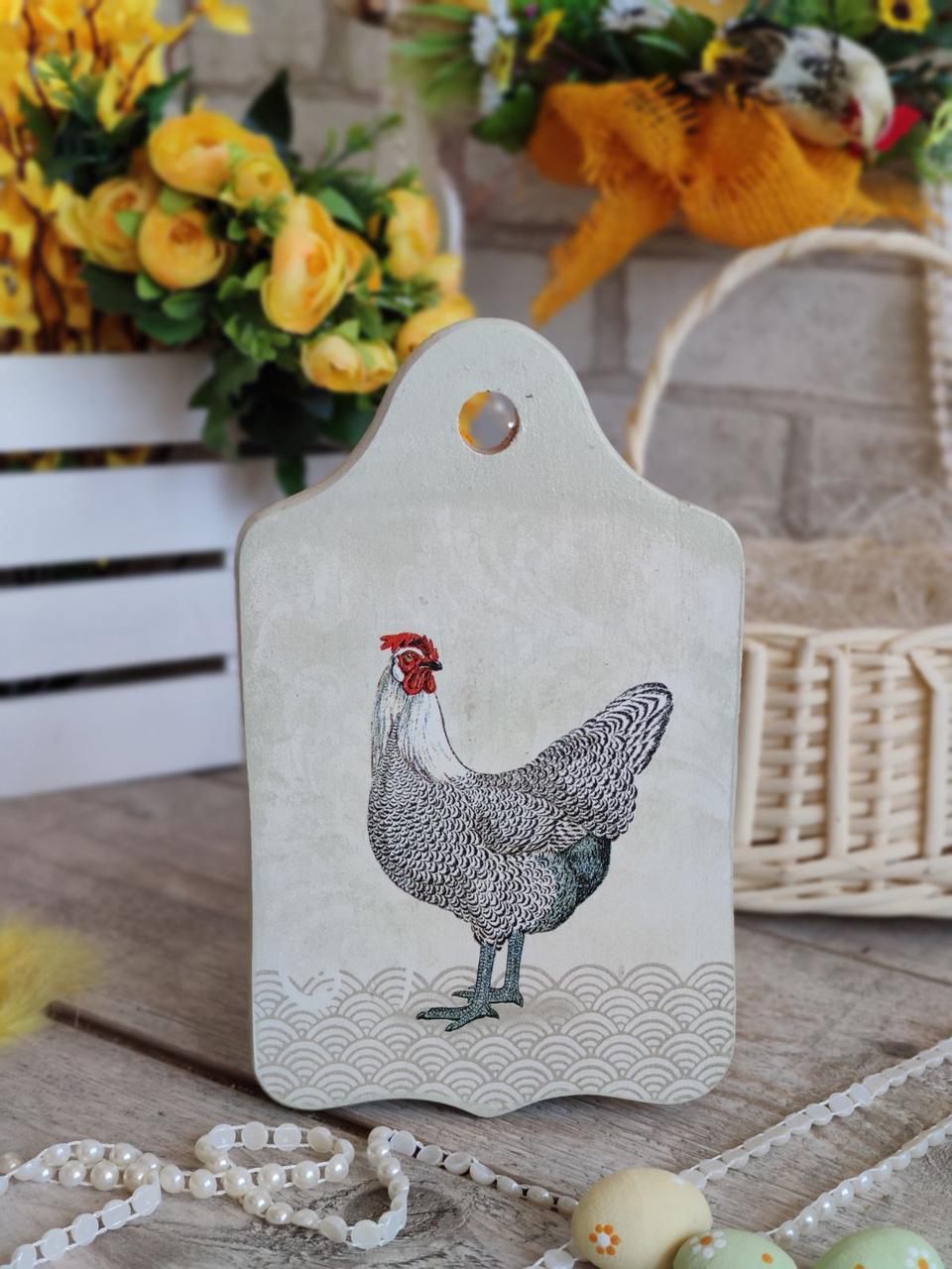 Дошка кухонна із дерева,  для декору, Н - 21-22,5 см, великодній декор, фото 1