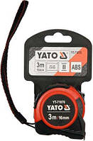 Рулетка YATO : L= 3 м x 16 мм, з сталевою стрічкою, нейлоновим покриттям YT-71070