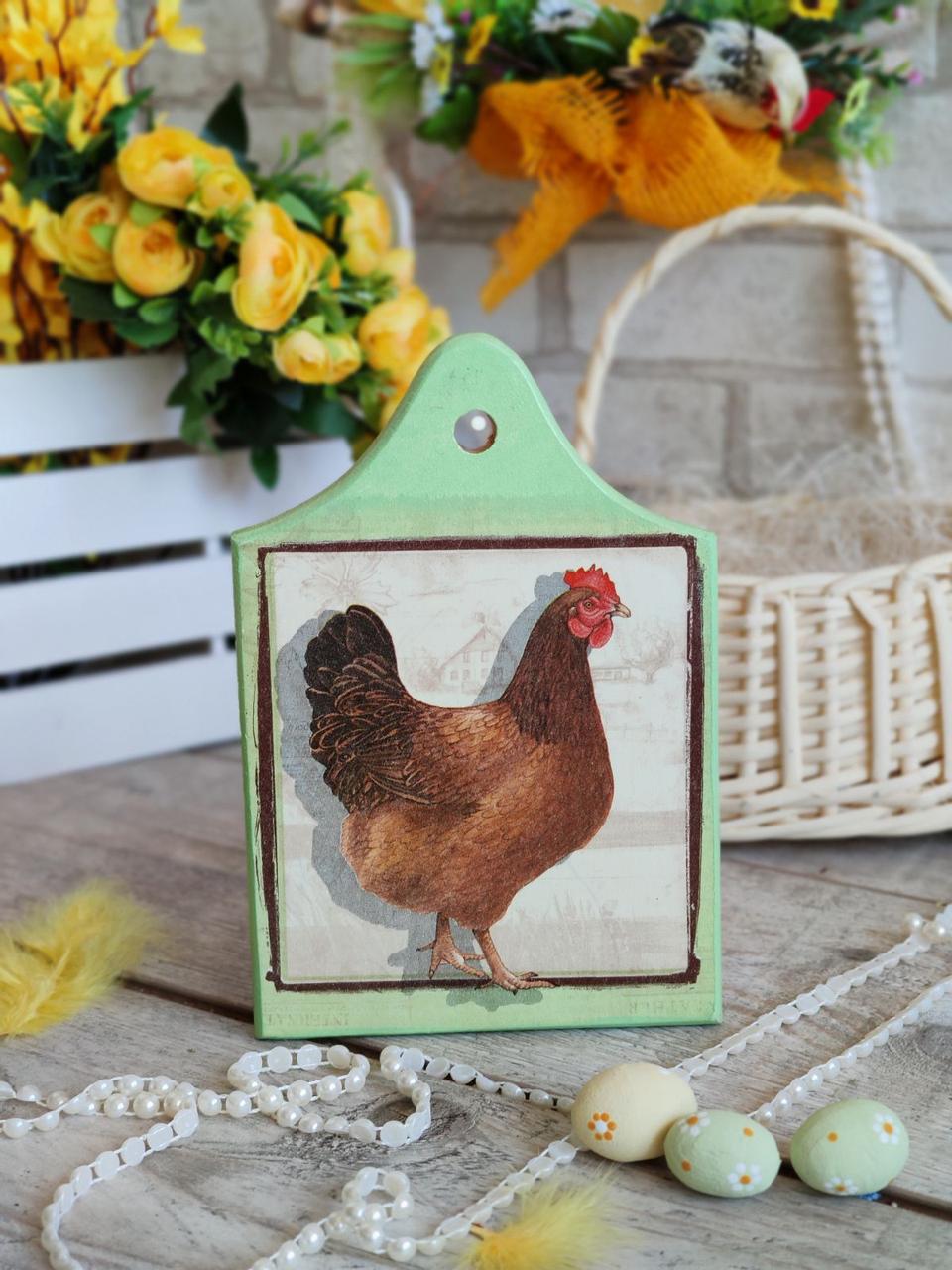 Дошка кухонна із дерева, для декору, Н - 21-22,5 см, великодній декор, фото 1