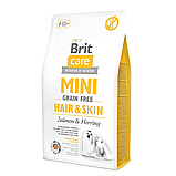 Brit Care Mini Grain Free Hair&Skin для собак з лососем 7 кг, фото 2