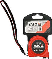 Рулетка YATO : L= 2 м x 16 мм, з сталевою стрічкою, нейлоновим покриттям, подвійним блокуванням YT-71150