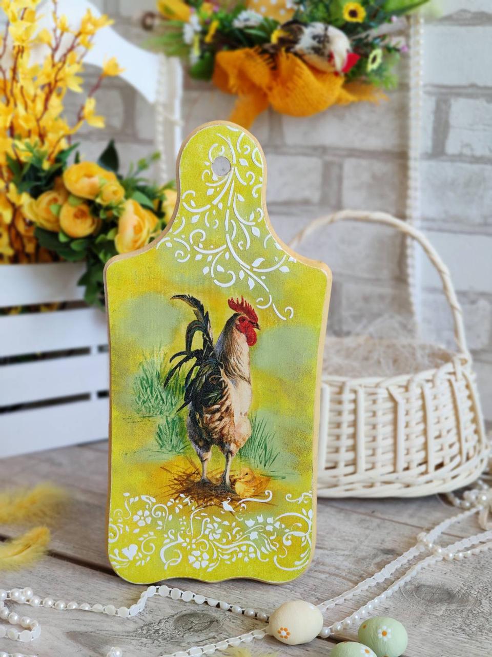 Дошка кухонна із дерева, для декору, Н -33 см, великодній декор, фото 1