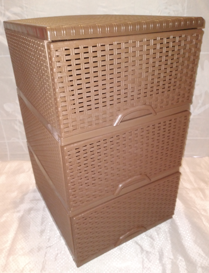 Пластиковий комод elif ротанг коричневий,купити комод, ящик для речей і іграшок (еліф)
