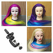Хіт продажу! Голова манекен для зачісок з кольоровими волоссям