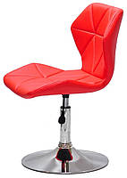 Стілець Torino CH-Base червоний 1007 шкірозамінників на хромованому млинці D-385 мм, поворотний із регулюванням висоти, фото 3