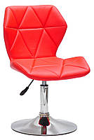 Стілець Torino CH-Base червоний 1007 шкірозамінників на хромованому млинці D-385 мм, поворотний із регулюванням висоти, фото 2
