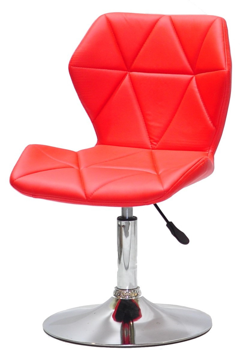 Стілець Torino CH-Base червоний 1007 шкірозамінників на хромованому млинці D-385 мм, поворотний із регулюванням висоти, фото 1