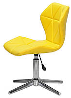 Стілець Torino Modern Base жовтий 1006 шкірозамінник на хромованій хрестовині на стопках, фото 3