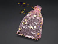 Подарочные мешочки из органзы. Цвет розовый тюльпан. 17х23см