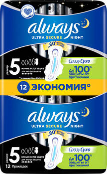 Гігієнічні прокладки Always Ultra Night Deo 5 12 шт.