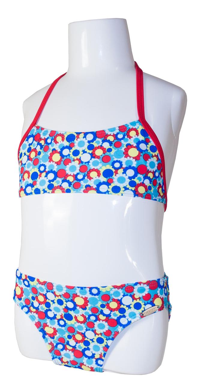 Дитячий купальник Diezi DZ-55 для дівчаток блакитний квіти
