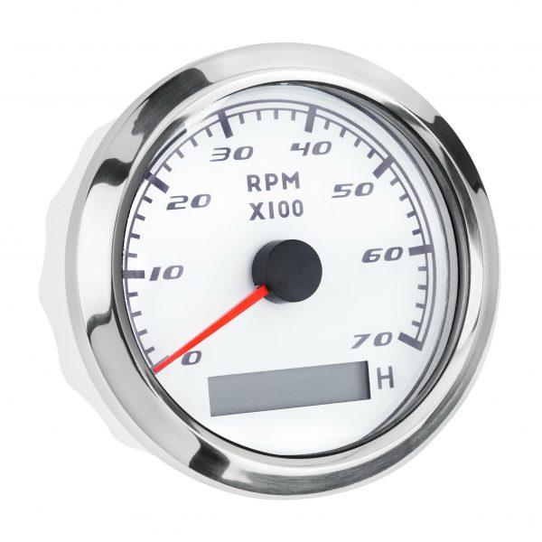 Тахометр з лічильником мотогодин I GAUGE 85MM 0-7000 RPM (білий) LED дисплей