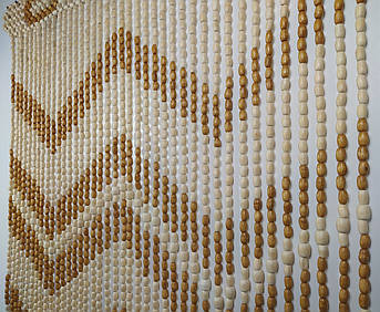 Стильна штора з дерев’яних намистин «Ніжна» | 40 підвісок | ширина 1 м | висота 2 м | міжкімнатні дерев’яні штори